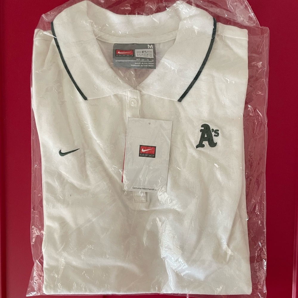 NWT Nike A’s Polo White Sz M (8-10)